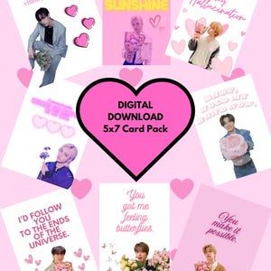 Stray Kids Valentinstag Kartenpaket SKZOO Valentines DIGITAL DOWNLOAD Kpop Geschenk Stray Kids digitaler Download Hyunjin Karte Felix Karte