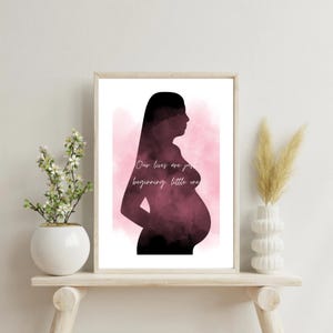 Inspirierende Schwangerschaft Baby Mädchen Zitat Poster Motivations Wand Kunst Druck Semi-Glossy Positive Mindset Dekor Büro Schlafzimmer Wohnzimmer