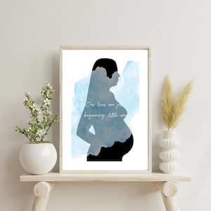 Inspirierende Schwangerschaft Baby Boy Zitat Poster Motivations Wand Kunst Druck Halbglänzende positive Denkweise Dekor Büro Schlafzimmer Wohnzimmer