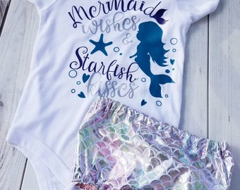 Mermaid kisses diaper cover set 18-24m