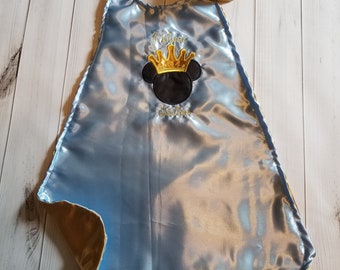 Baby boy birthday photo prop Prince King MICKEY Light Blue and gold birthday crown cape & crown ONLY