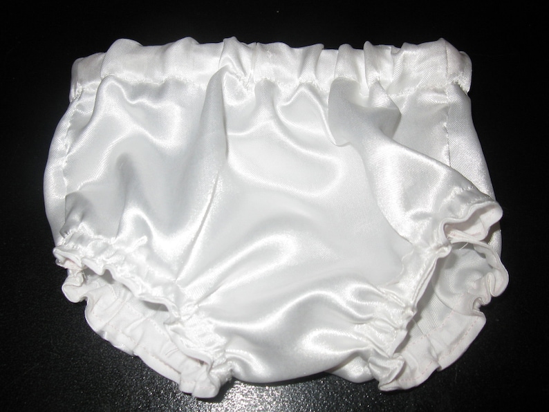 White Satin Diaper Cover Bloomers 03 Months Thru 24ms Etsy