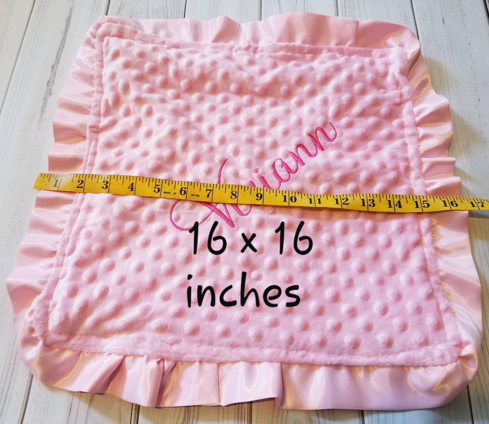 Baby Girl Security Blanket Lovey White Satin Pink Ruffle Minky Etsy