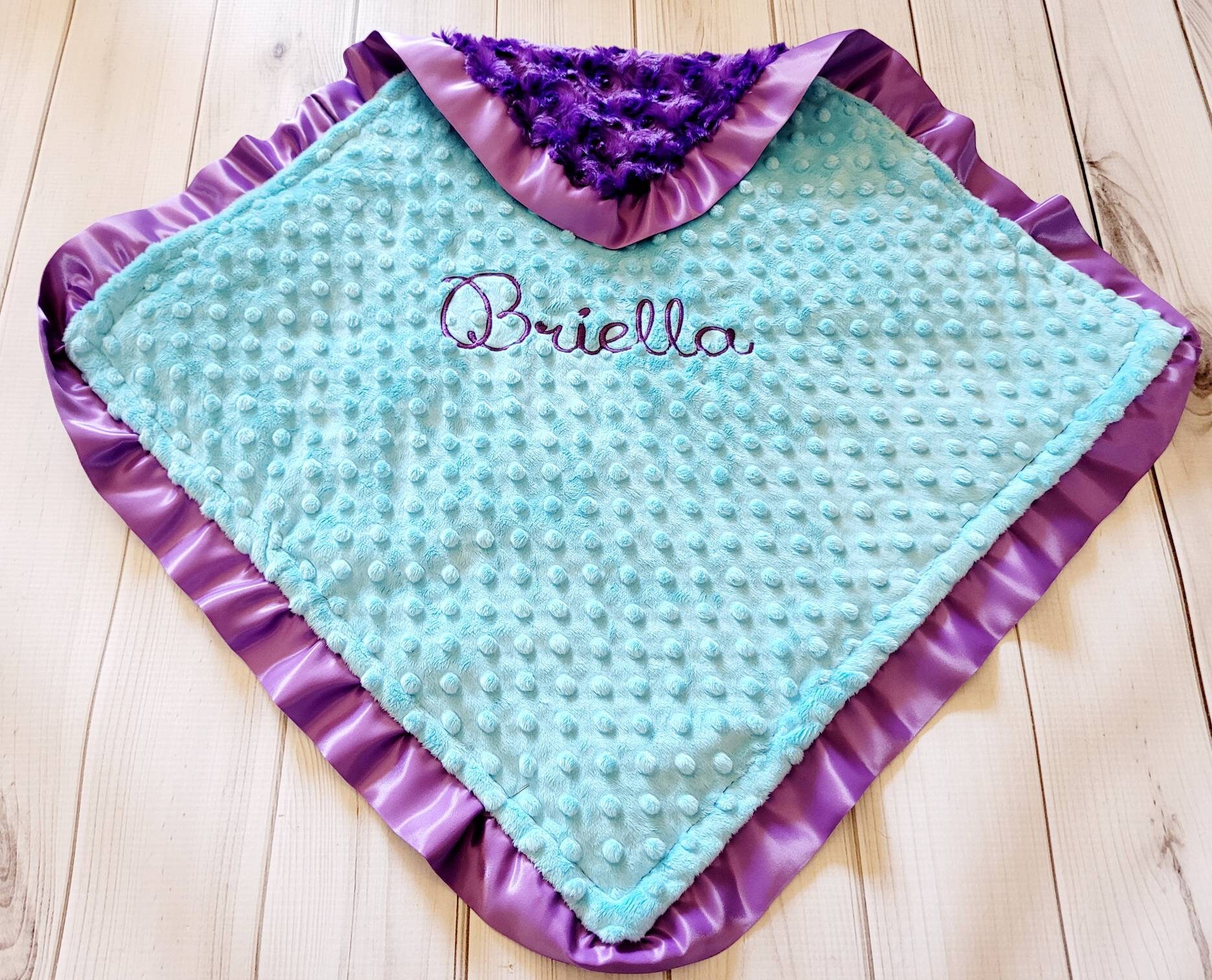 Purple baby blanket with satin trim hotsell