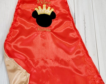 Baby boy Red Gold birthday photo prop Prince King MICKEY birthday crown CAPE ONLY