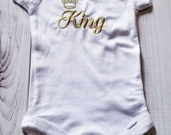 Royalty Prince King crown Birthday Party Royal bodysuit