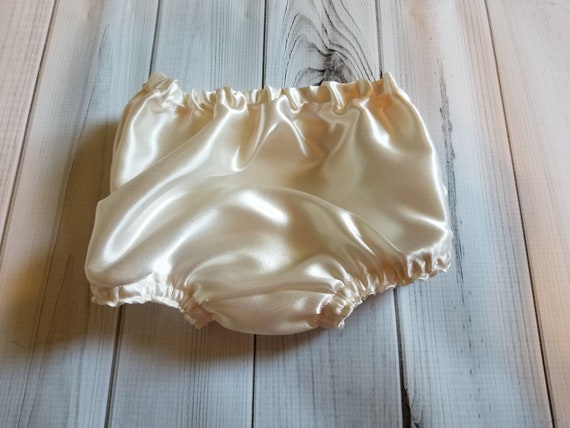 Baby Girl or Boy Ivory Satin Diaper Cover Bloomers 0-3 months | Etsy