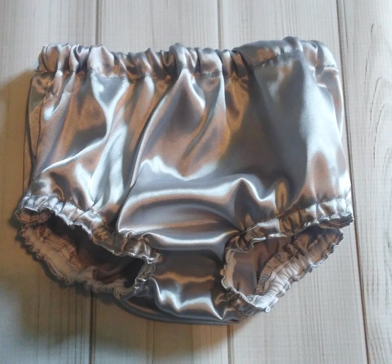 Baby Boy Silver Satin Diaper Cover Bloomers 03 Months Thru 24 Etsy