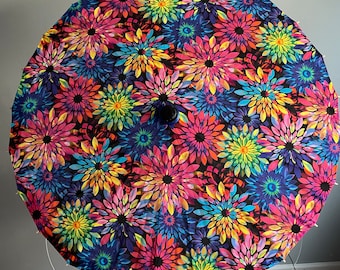 Multi colored floral parasol