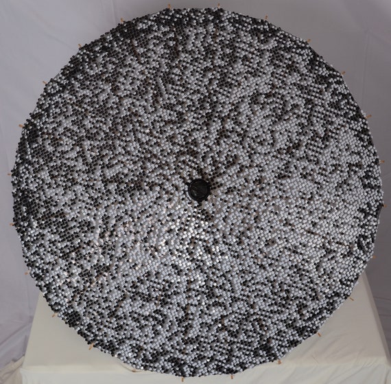 Black and white sequin parasol