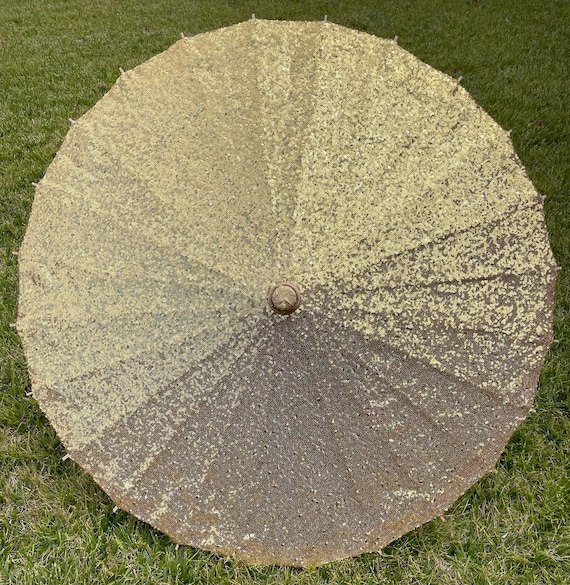 Gold small sequins parasol