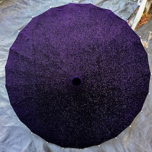 Purple velvety glitter parasol