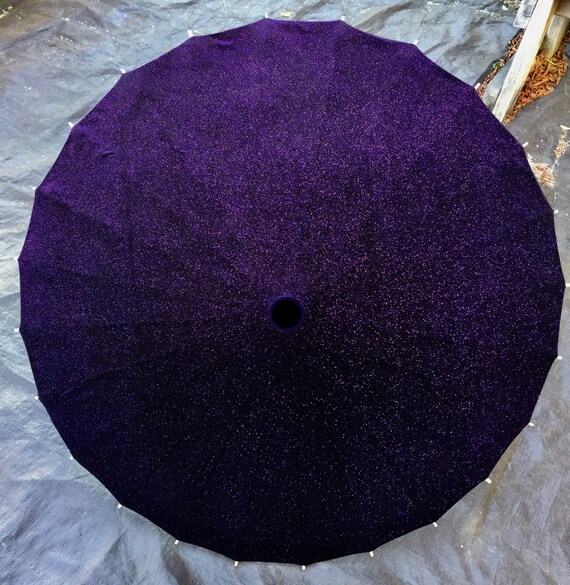 Purple velvety glitter parasol