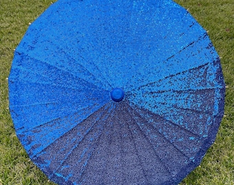 Royal blue small sequin parasol