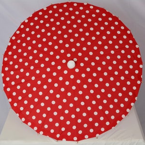 Red with white polka dots parasol