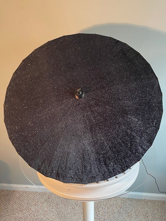 Black Velvet Glitter Parasol