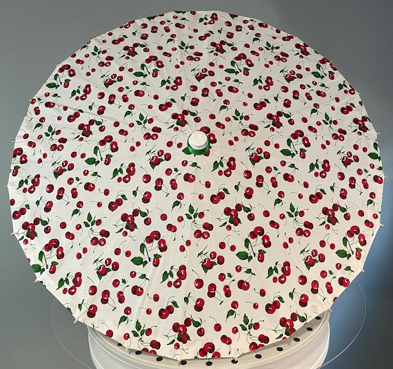 Cherry parasol with white background
