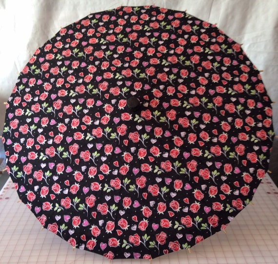 Roses and Hearts Parasol