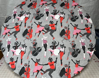Guarda-sol de gatos rockabilly
