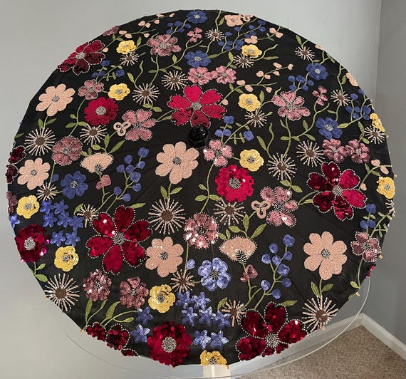 Colorful floral sequins parasol