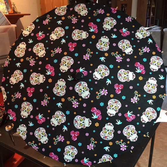 Glittery sugar skulls parasol