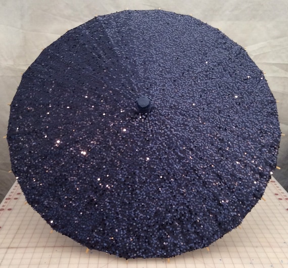 Navy Blue sequin parasol