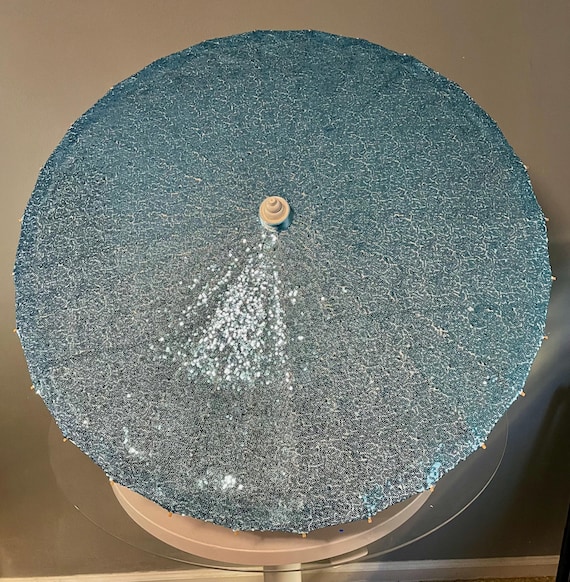 Ice Blue Sequin Parasol