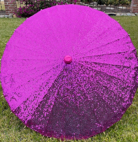 Fuchsia small sequin parasol