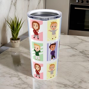 Cartoon Character Tumbler - Colorful Insulated Travel Cup