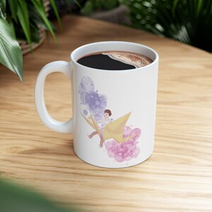 Tazza origami a forma di gru stravagante - Tazza da caffè carina con arte ad acquerello per sognatori