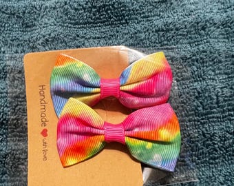 diseño tie-dye con lazo para el cabello estilo pinza de cocodrilo