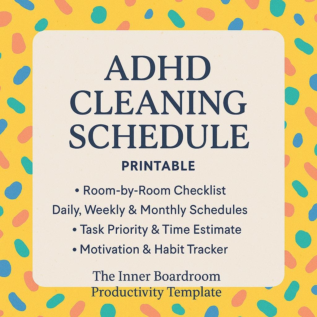 ADHD Cleaning Schedule Printable – Complete Home Cleaning Planner ...