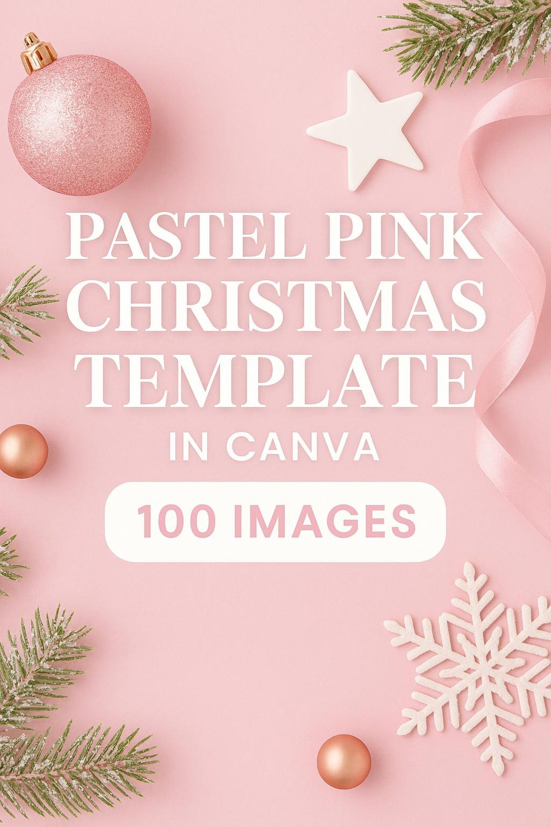 Pastel Pink Christmas Template in Canva 100 Images Etsy