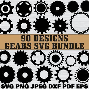 Gears Svg Bundle, Gears Clipart, Gear Cut Files For Circut, Gears Silhouette, Gears Vectors, Gears Png Bundle, Gears Shape Svg, Gear Svg,Png