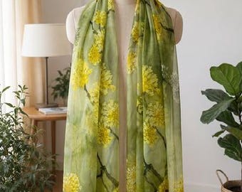 Floral Print Scarf Women Lightweight Fashion Shawl Wrap
