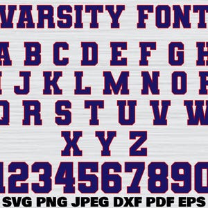Varsity Font Svg Bundle,  Varsity Font Clipart,  Varsity Font TTF, Layered Varsity Font Svg, Varsity Letters Svg,  Varsity Numbers Svg,Png