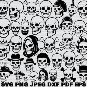Skull Svg Bundle, Skeleton Svg Bundle, Skull Clipart, Skull Cut Files For Circut, Skull Silhouette, Skeleton Svg, Skeleton Png, Skull Vector