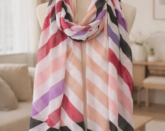 Lightweight Printed Scarf for Women – 180x90cm Tassel Wrap