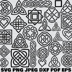 Celtic Knot Svg Bundle, Celtic Knot Clipart, Celtic Svg, Knots Clovers Crosses Svg, Celtic Cut Files For Circut, Celtic Knot Silhouette Eps