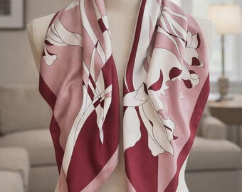 Floral Print Head Scarf for Women, Satin Style Neck Wrap Hair Band