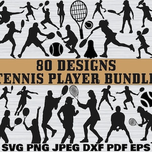 Tennis Svg Bundle, Tennis Sports Svg, Tennis Clipart, Tennis Cut Files For Circut, Tennis Silhouette, Tennis Vector, Sports Svg,Png,Dxf,Eps