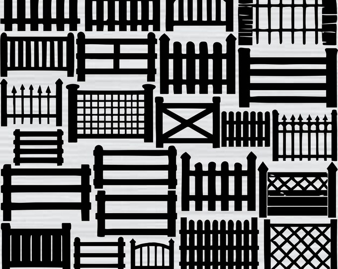 Fence SVG Bundle, Picket Fence Svg, Iron Cast Fence Svg, Wooden Fence ...