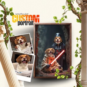 Custom Dog Sith Portrait Digital Poster, Funny Star Pet Wall Art