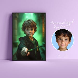 Personalized Wizard Art Gift for Him, Unique Wizard Photo Birthday Gift for Nephew or Niece