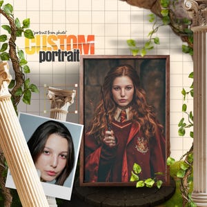 Custom Wizard Portrait – Magical Fantasy Art From Photo | Christmas & Mother’s Day Gift for Wizard Fans | Enchanted Wall Print