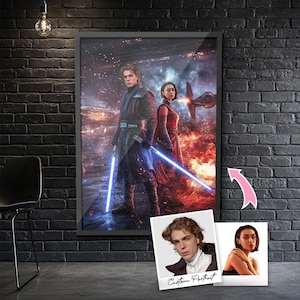 Star Wars Couple Portrait | Personalized Digital Couple Gift | Custom Star Wars Poster | Unique Portrait from Photo