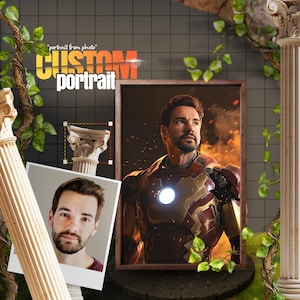 Custom Ironman Portrait: Personalized Superhero Art (Digital Print)