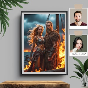 Custom Viking Portrait, Personalized Warrior Artwork, Medieval Norse Digital Painting, Unique Gift for History & Fantasy Lovers