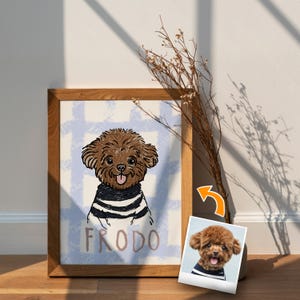 Badly Drawn Pet Portrait: Funny Custom Dog or Cat Art (Digital Download