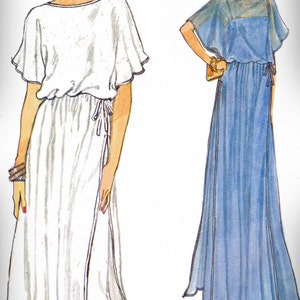 1980s Vogue 7226 8 Misses Dress Pattern Loose-Fitting with Fitted Underdress Cocktail Evening Very Easy Womens Vintage Sewing Pattern 80s image 1